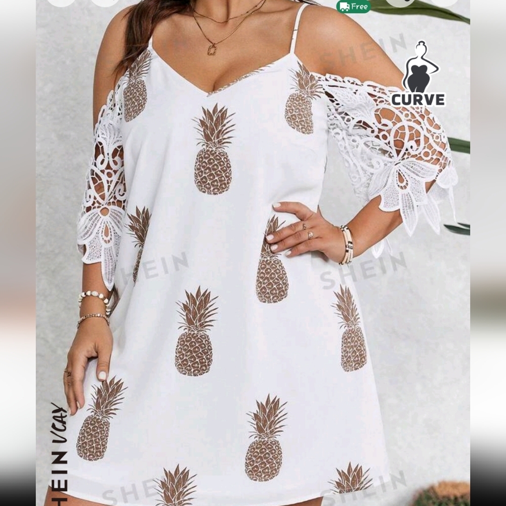 Shein Curve Pineapple Cami Dress